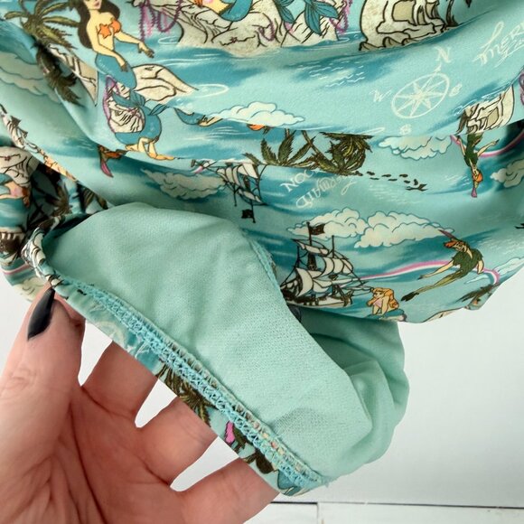Disney Peter Pan Mermaid Lagoon Retro Swimsuit One Piece Plus Size 0X EUC - Picture 6 of 16